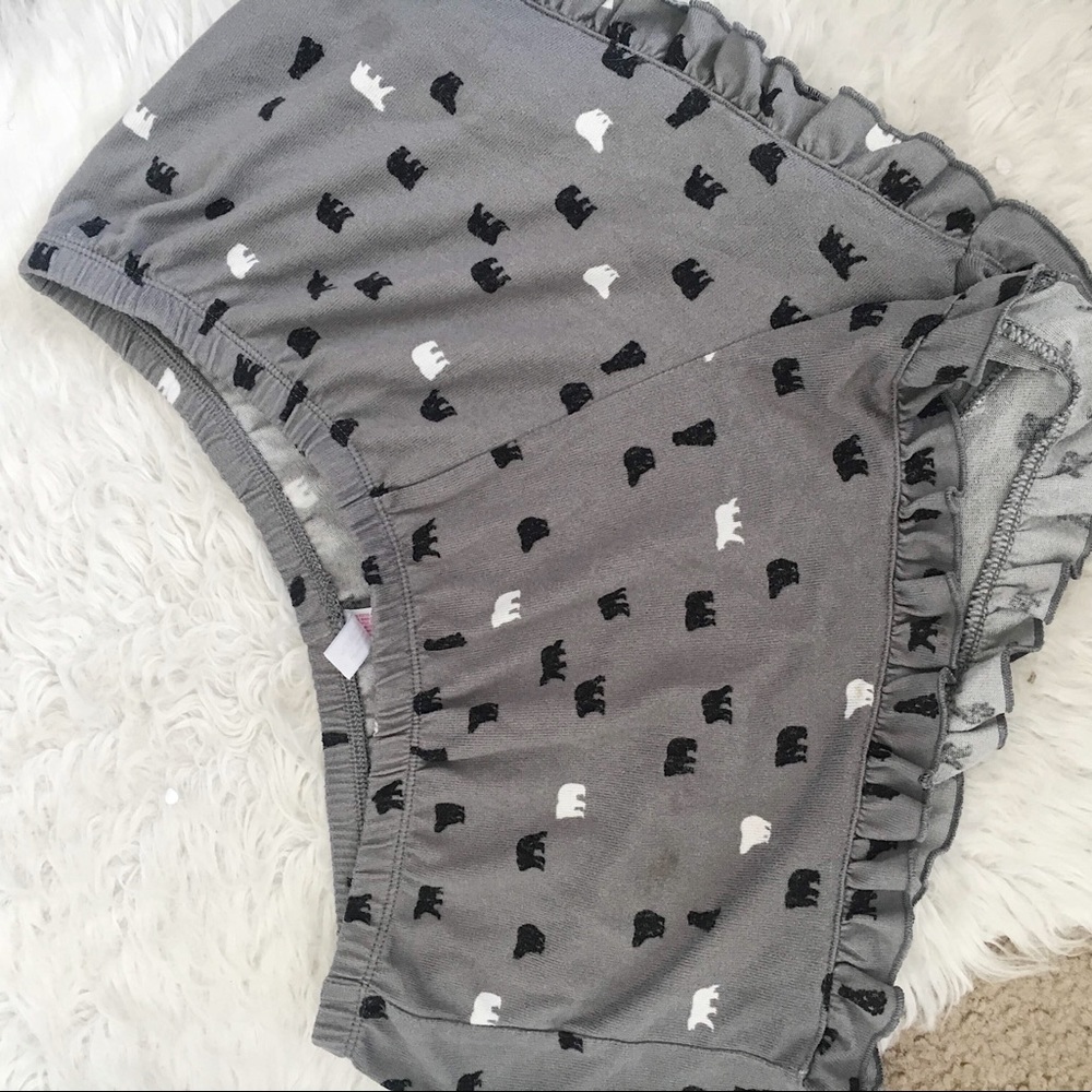 Xhiliration Grey Bear Print Womens Pajama Shorts - Picture 1 of 5